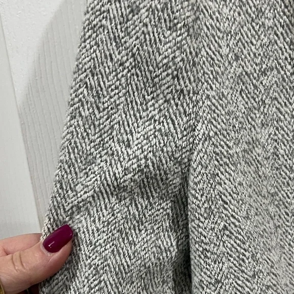 Zara Basic Women's Light Gray Herringbone Pea Coat-Size Small - Picture 3 of 9